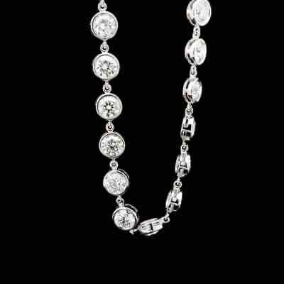 Bezel-Set Diamond Station bracelet in White Gold