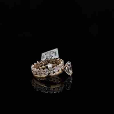 Oval Diamond Engagement Ring Bridal Set in Rose Gold with 2ct center 5