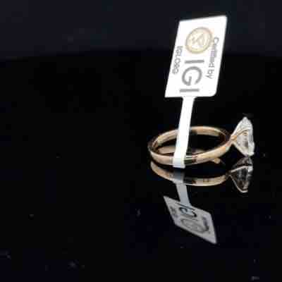 Oval Diamond Solitaire Ring in Yellow Gold 5