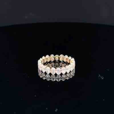 Oval Cut Diamond Eternity Ring in Yellow Gold 2