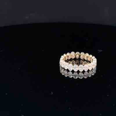 Oval Cut Diamond Eternity Ring in Yellow Gold 5