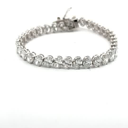 White Gold Oval-Cut Tennis Bracelet