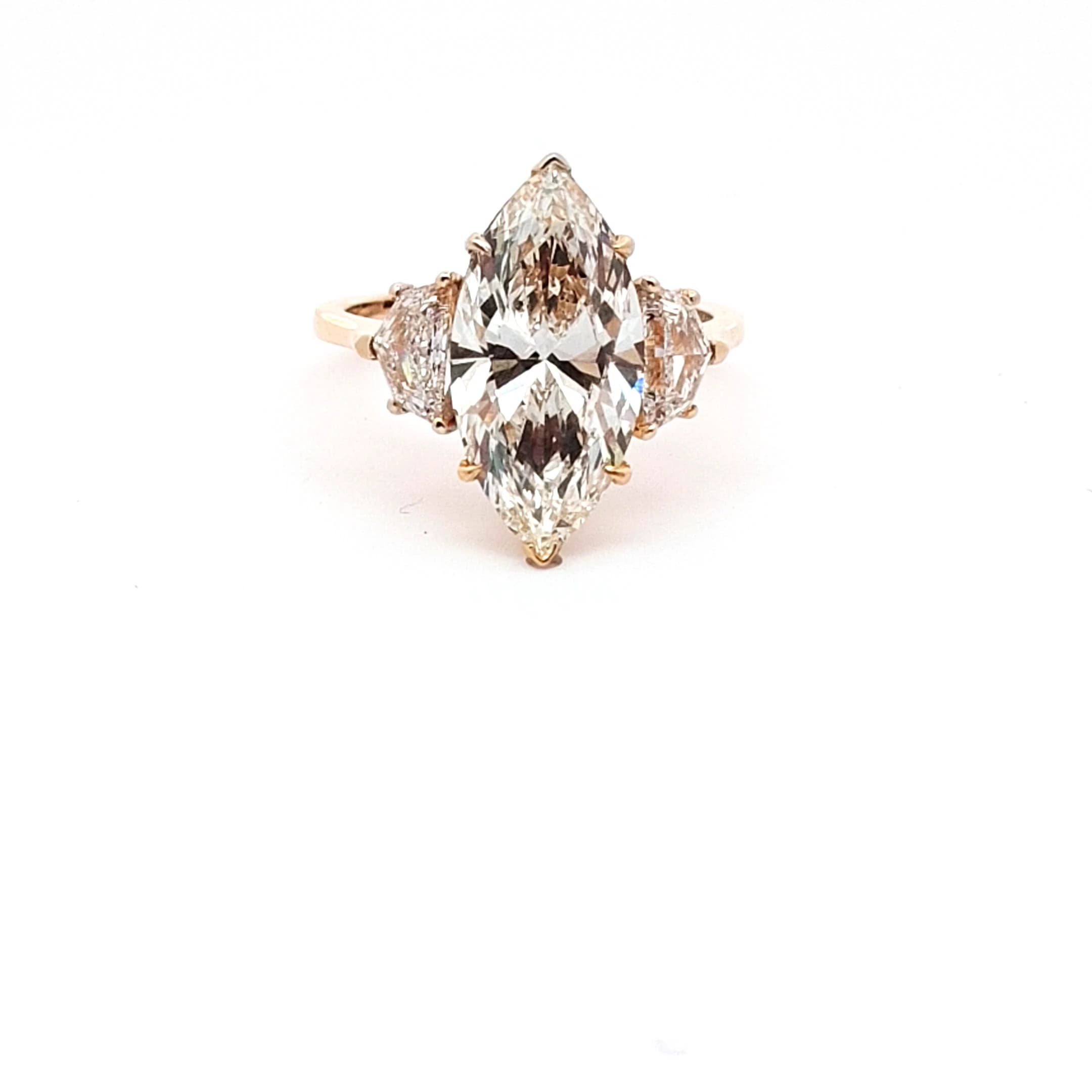 Yellow Gold Multistone Ring with Marquise Cut Diamond 2