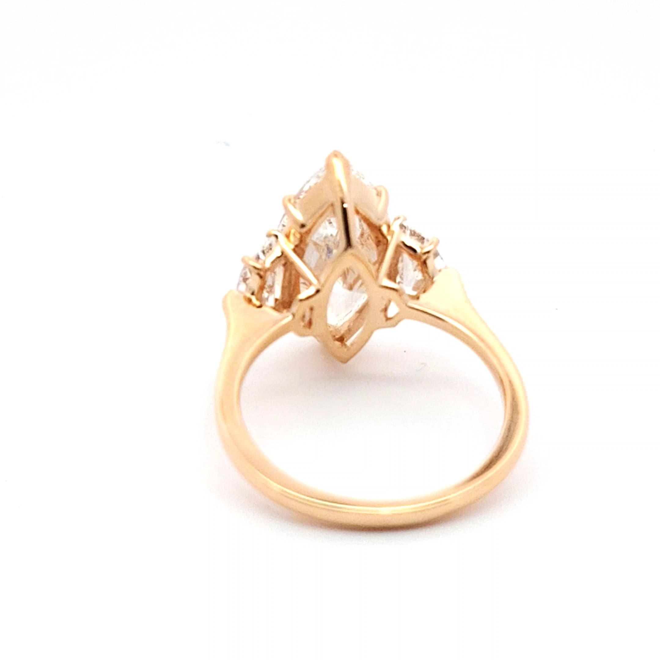 Yellow Gold Multistone Ring with Marquise Cut Diamond 4
