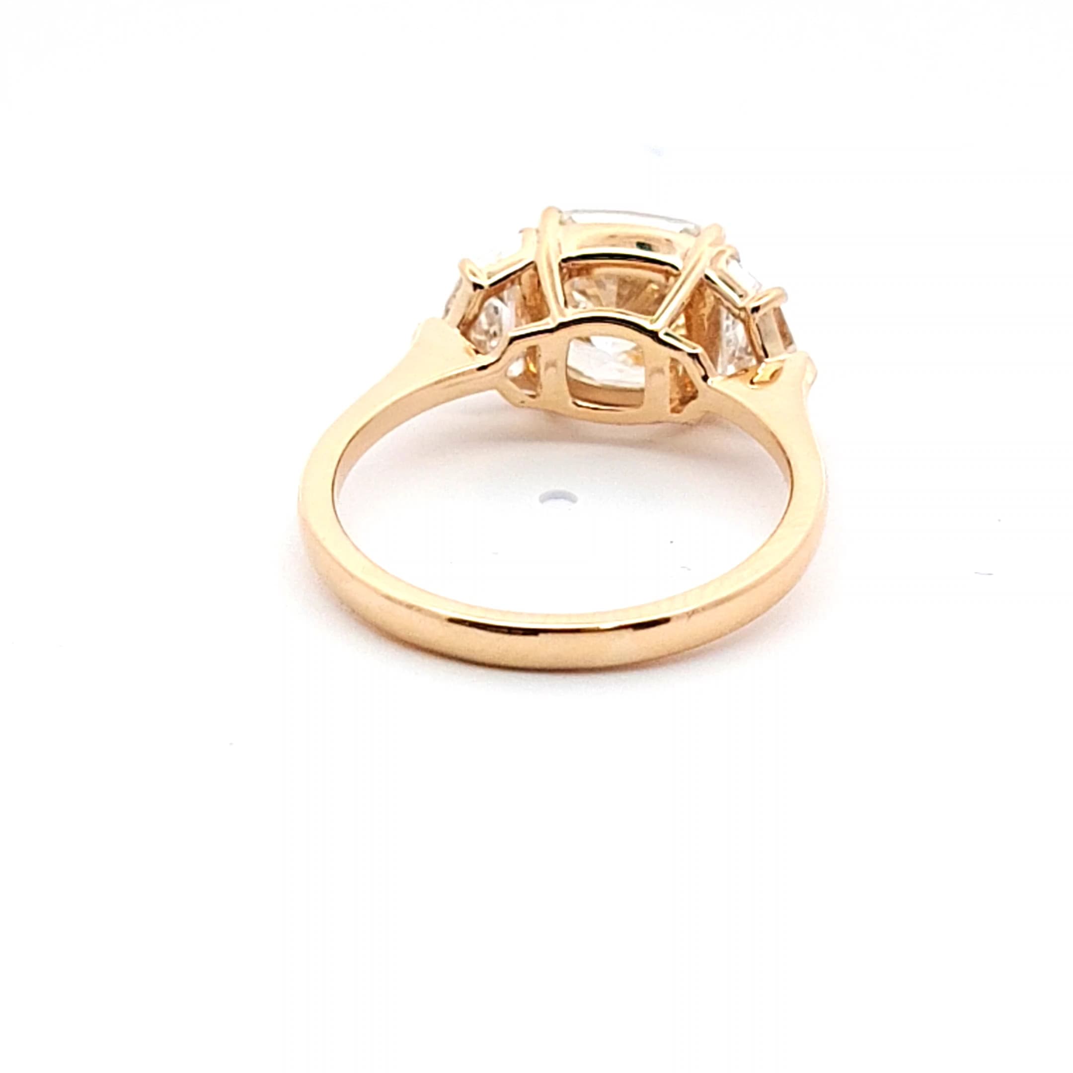 Yellow Gold Multistone Ring with Cushion Cut Diamond 4