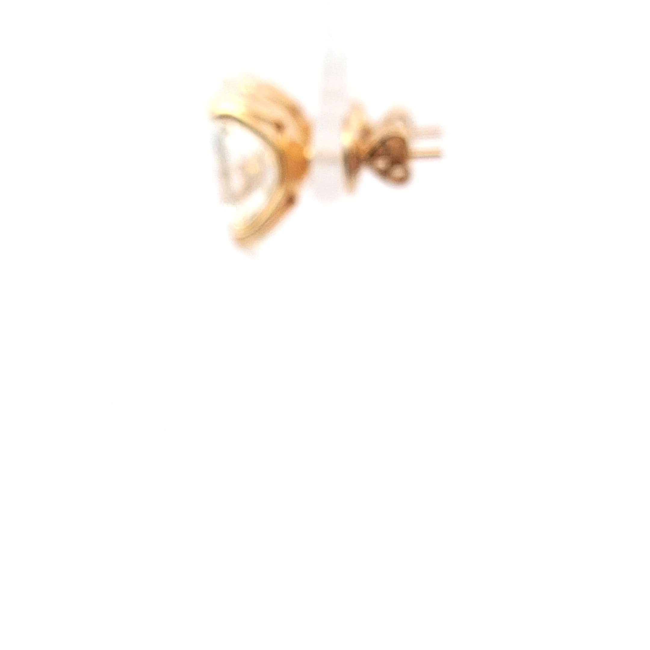 Yellow Gold Stud Earrings with Oval Cut Diamonds 3