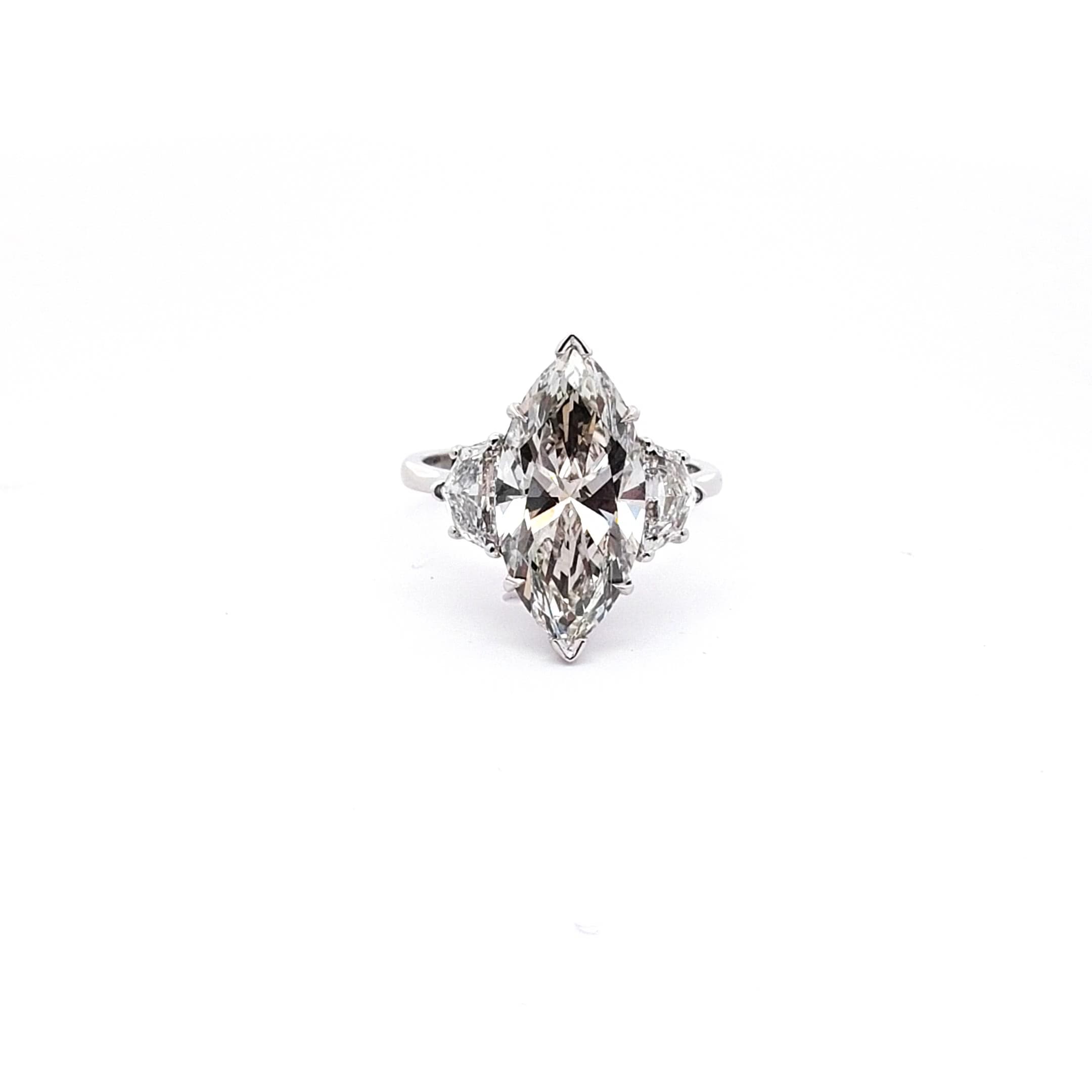 Platinum Multistone Ring with Marquise Cut Diamond 2