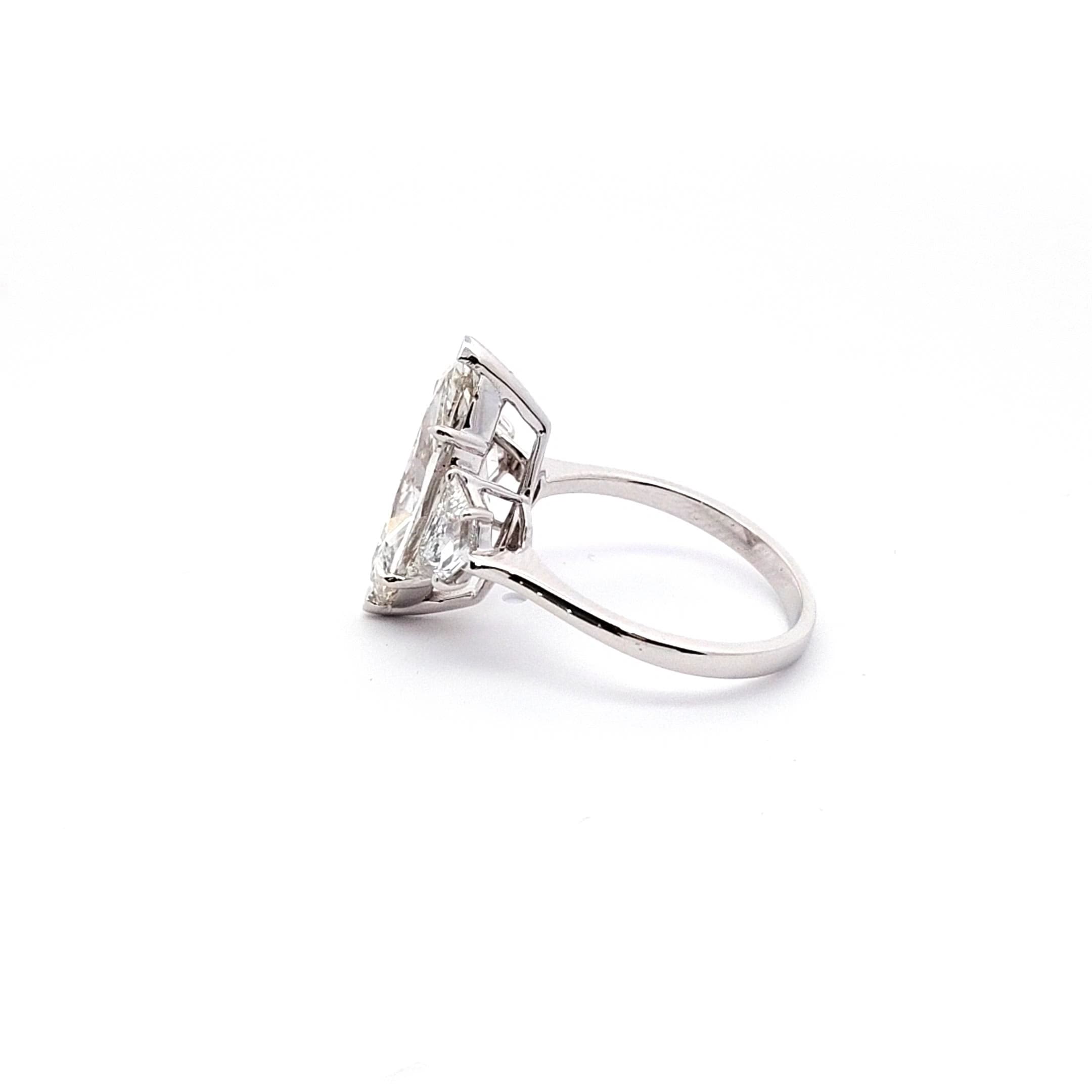 Platinum Multistone Ring with Marquise Cut Diamond 3