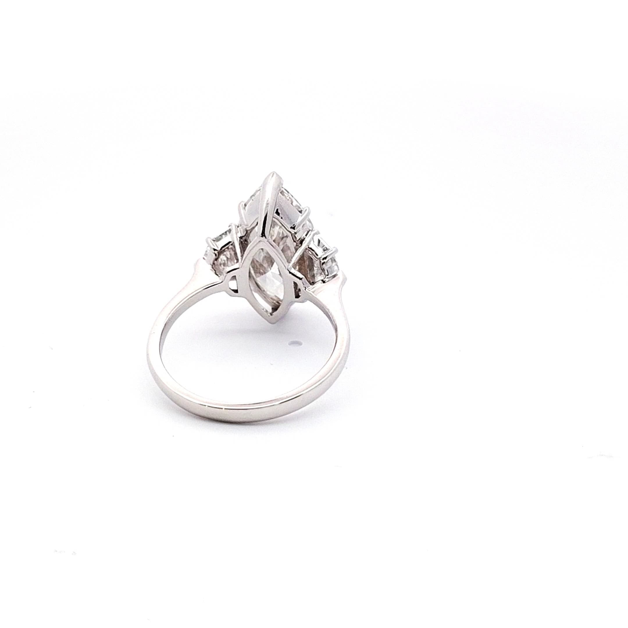 Platinum Multistone Ring with Marquise Cut Diamond 4