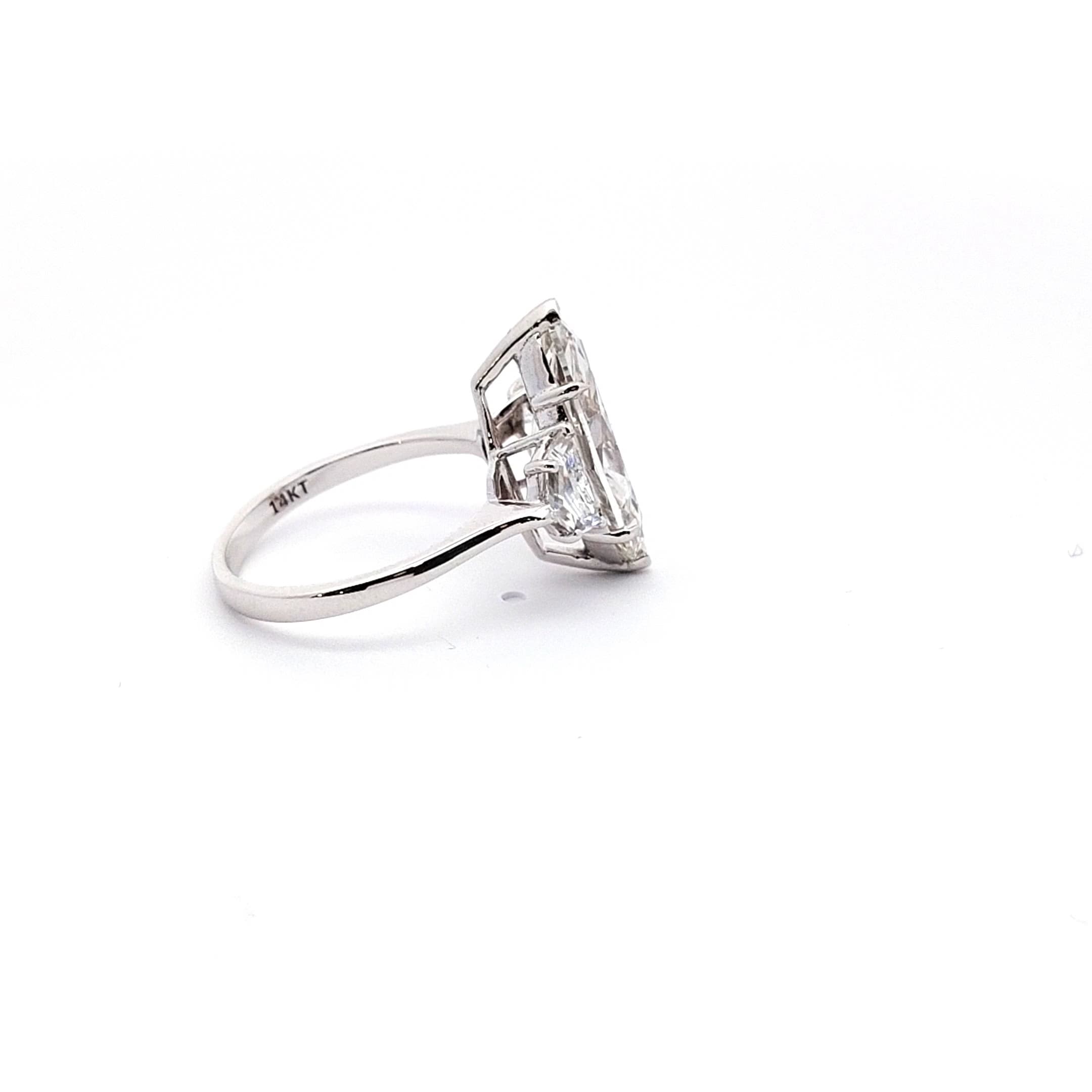 Platinum Multistone Ring with Marquise Cut Diamond 5