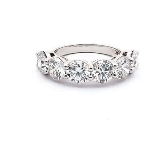White Gold Round Half Eternity Ring