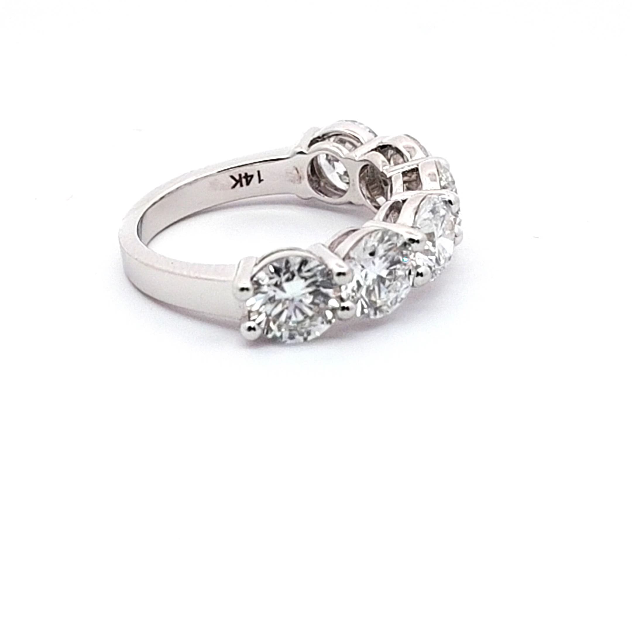 White Gold Round Half Eternity Ring 5