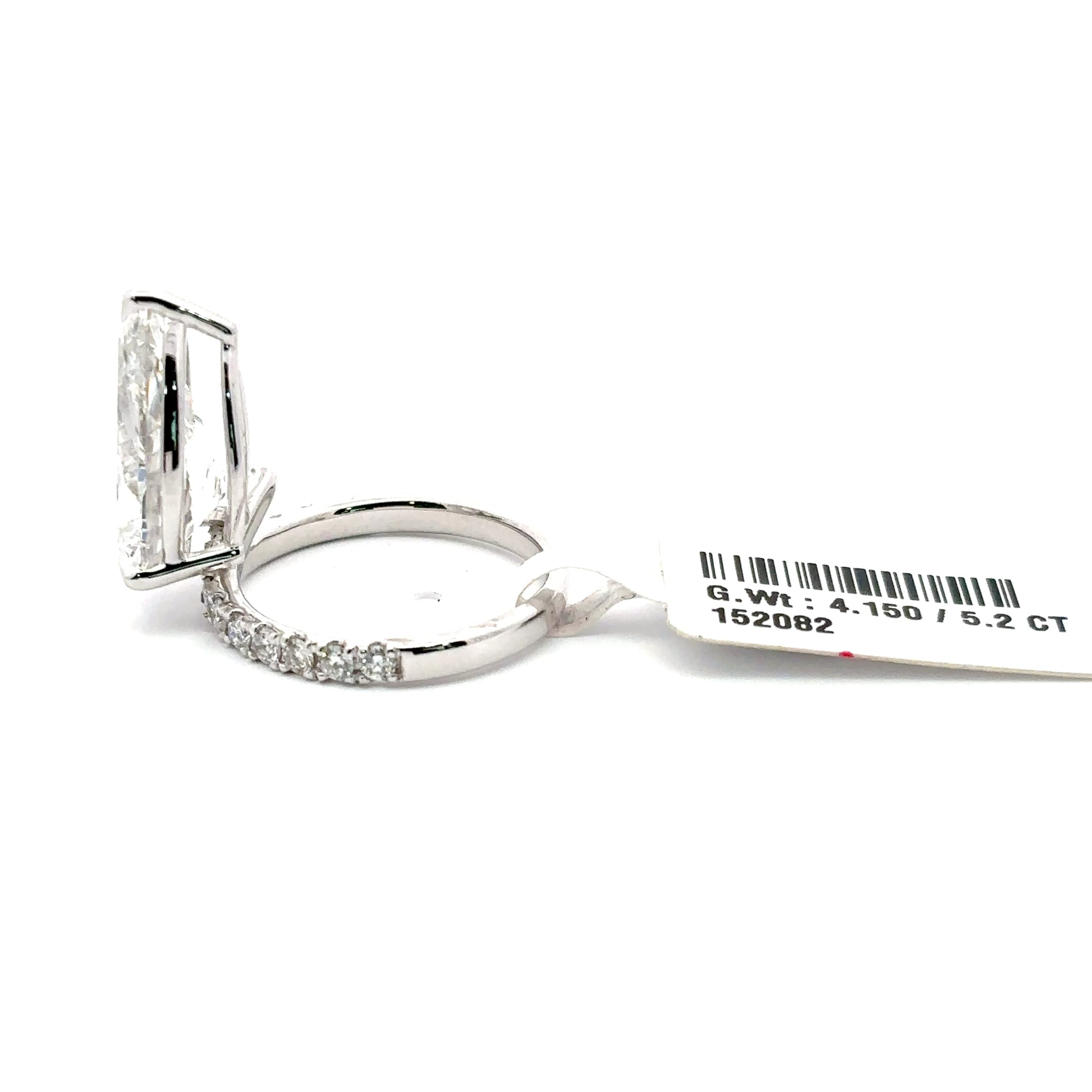 White Gold Multistone Ring with Pear Cut Diamond 3