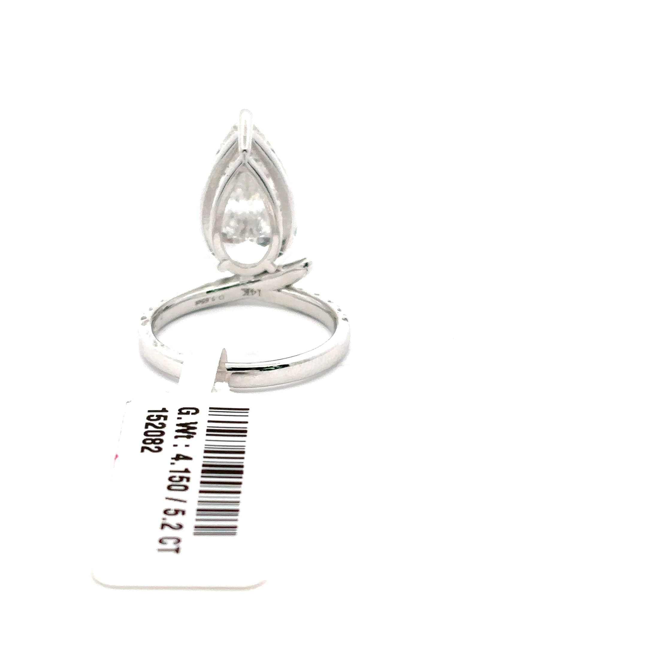 White Gold Multistone Ring with Pear Cut Diamond 4