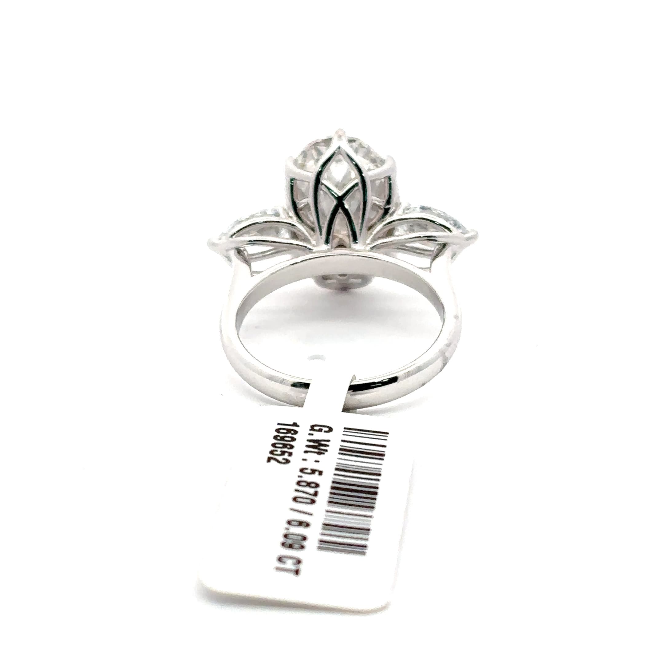 Diamond Multistone Ring with Oval Cut Center Stone 4