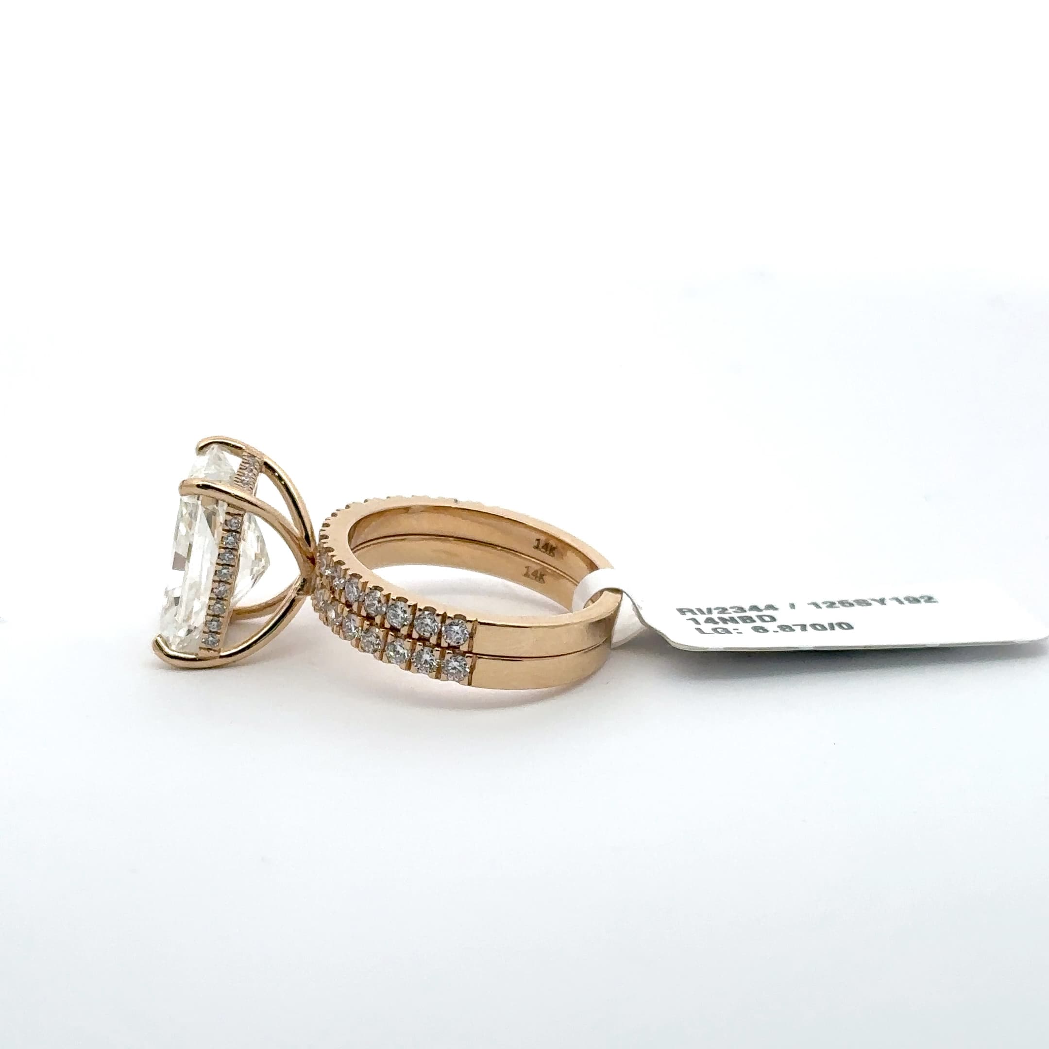 Rose Gold Engagement Ring with Emerald Cut Diamond 3