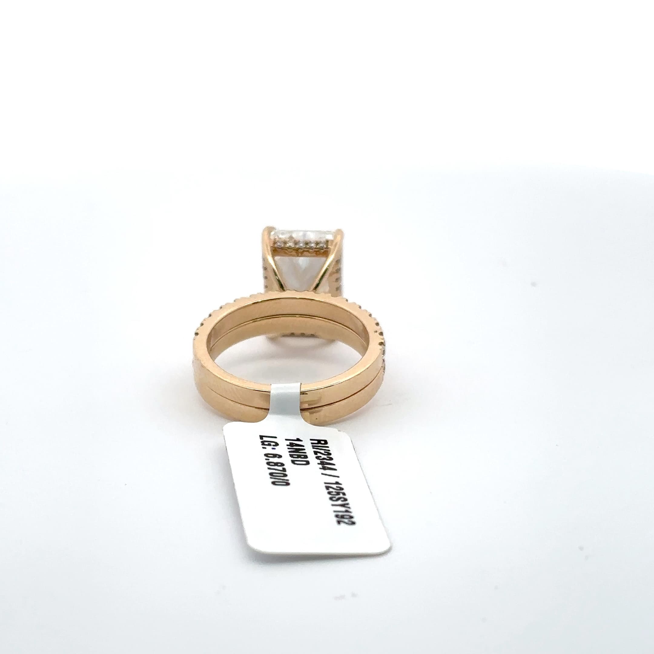 Rose Gold Engagement Ring with Emerald Cut Diamond 4