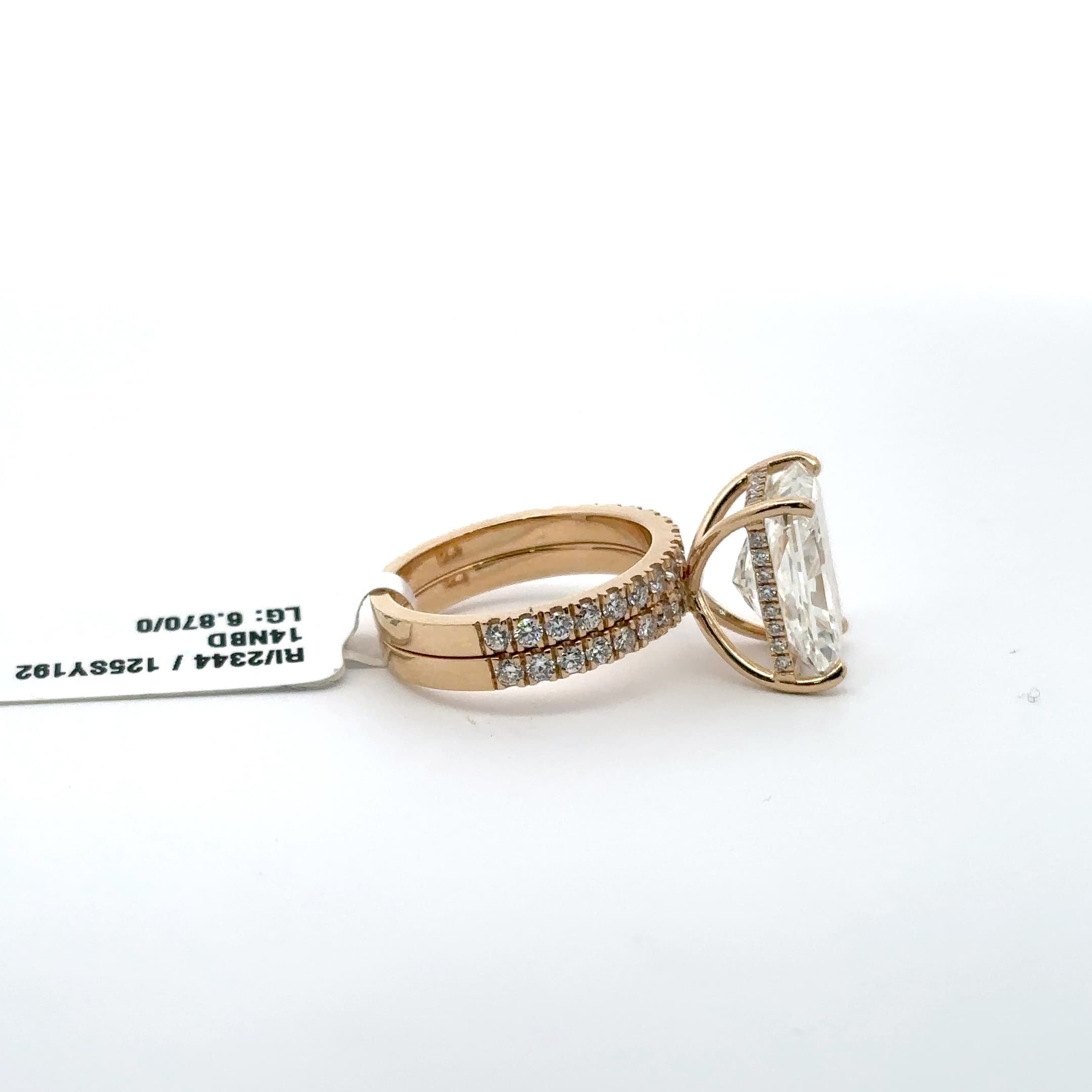 Rose Gold Engagement Ring with Emerald Cut Diamond 5