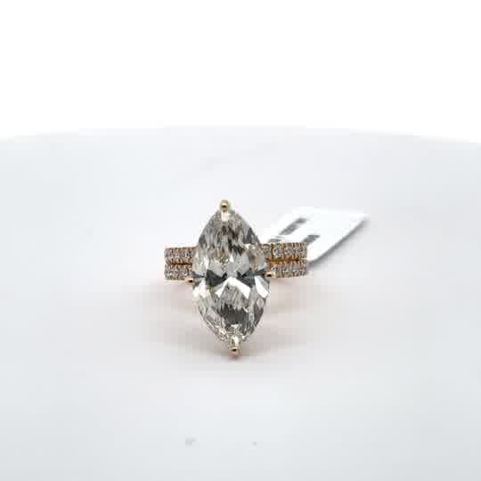 Rose Gold Engagement Ring with Marquise Cut Diamond
