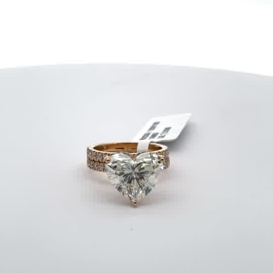 Rose Gold Heart Diamond Engagement Ring