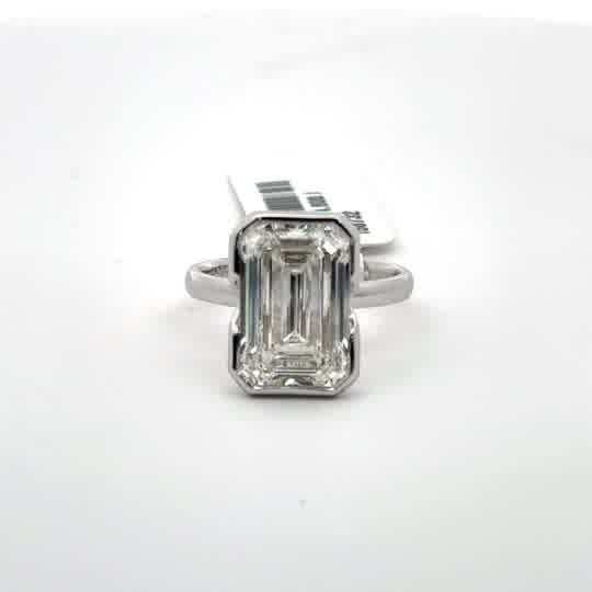 White Gold Emerald Cut Diamond Engagement Ring