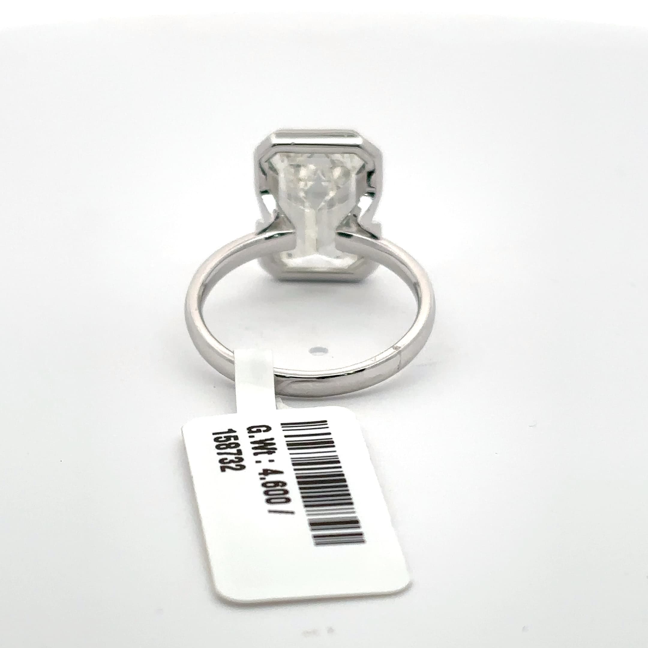 White Gold Emerald Cut Diamond Engagement Ring 4