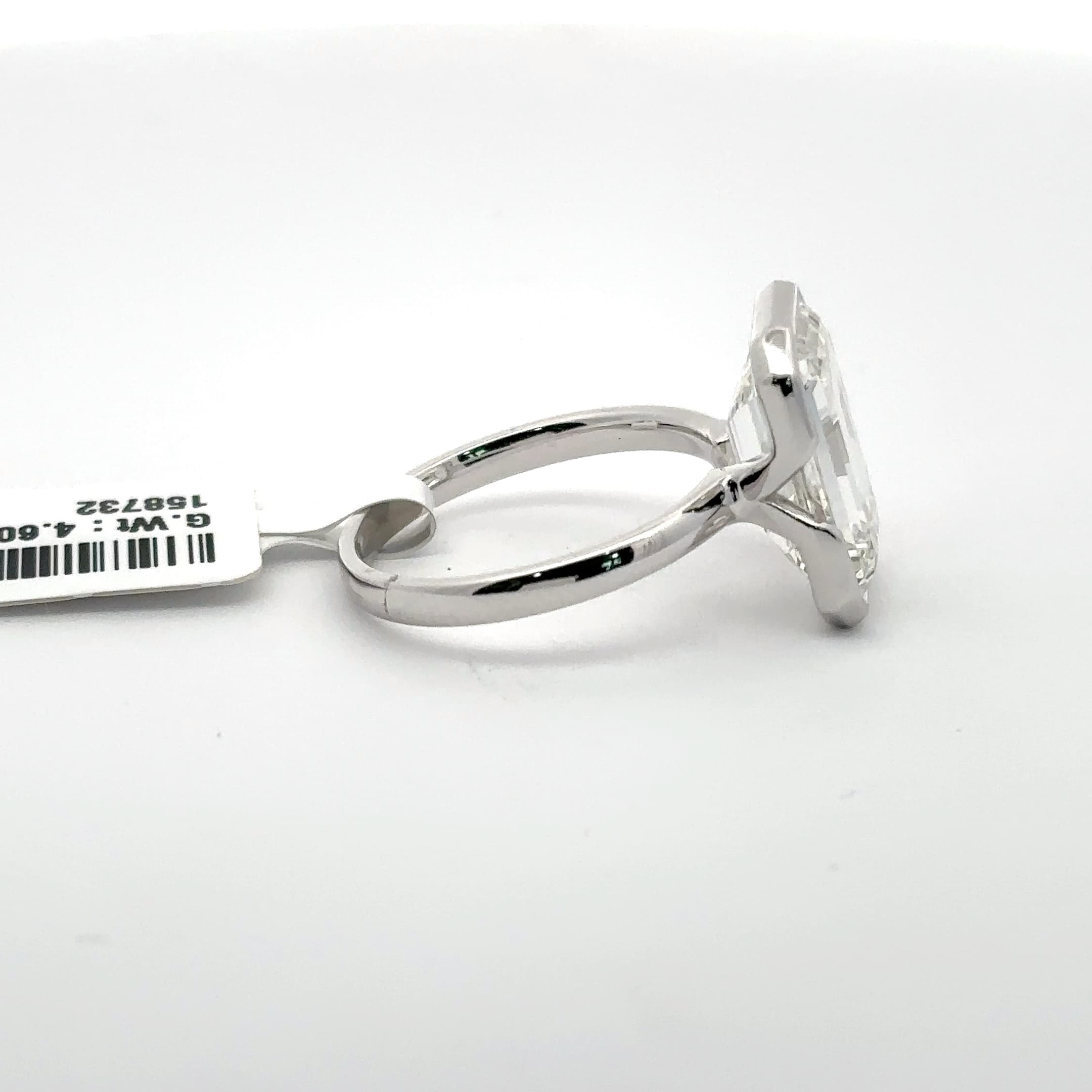 White Gold Emerald Cut Diamond Engagement Ring 5