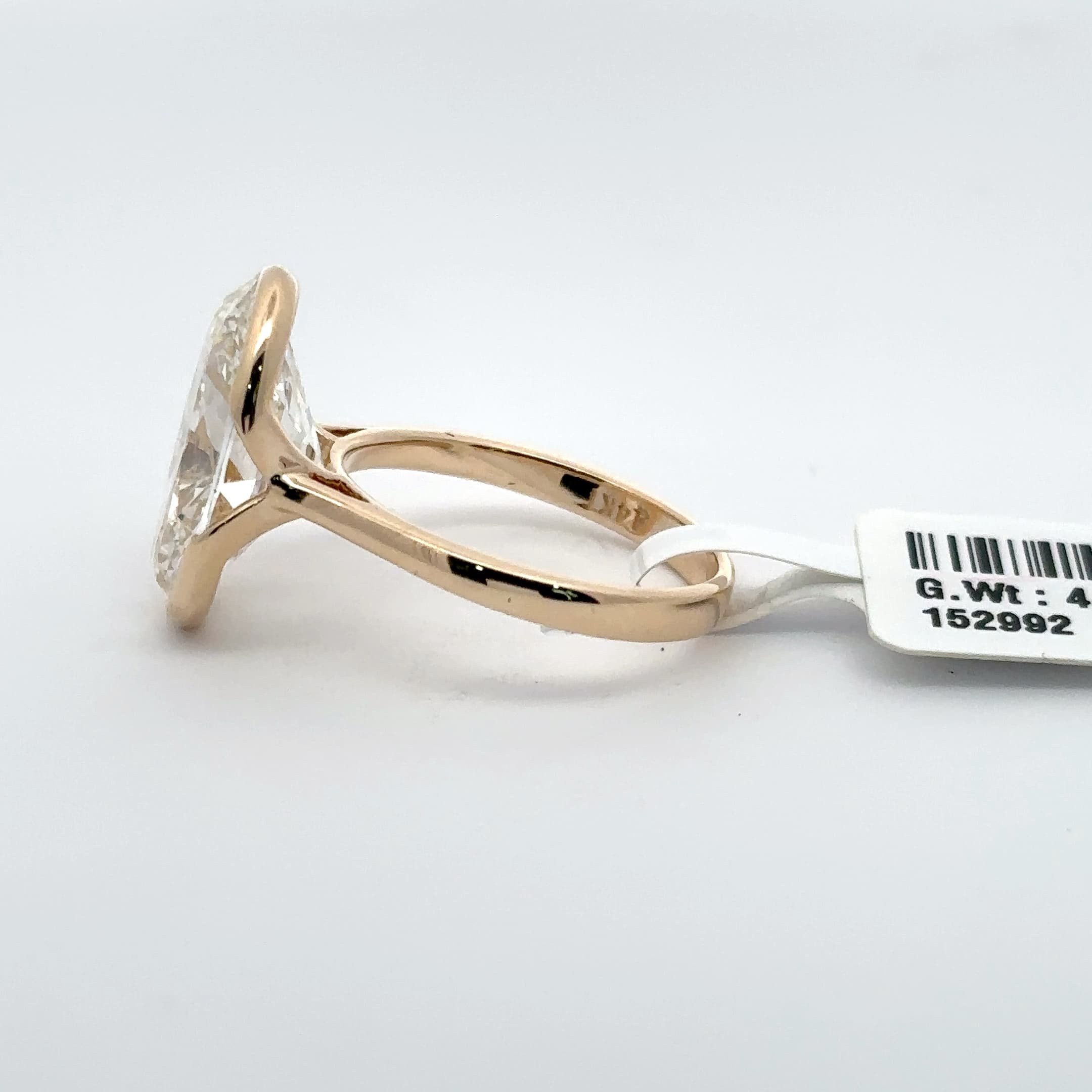 Rose Gold Solitaire Ring with Oval Cut Diamond 3