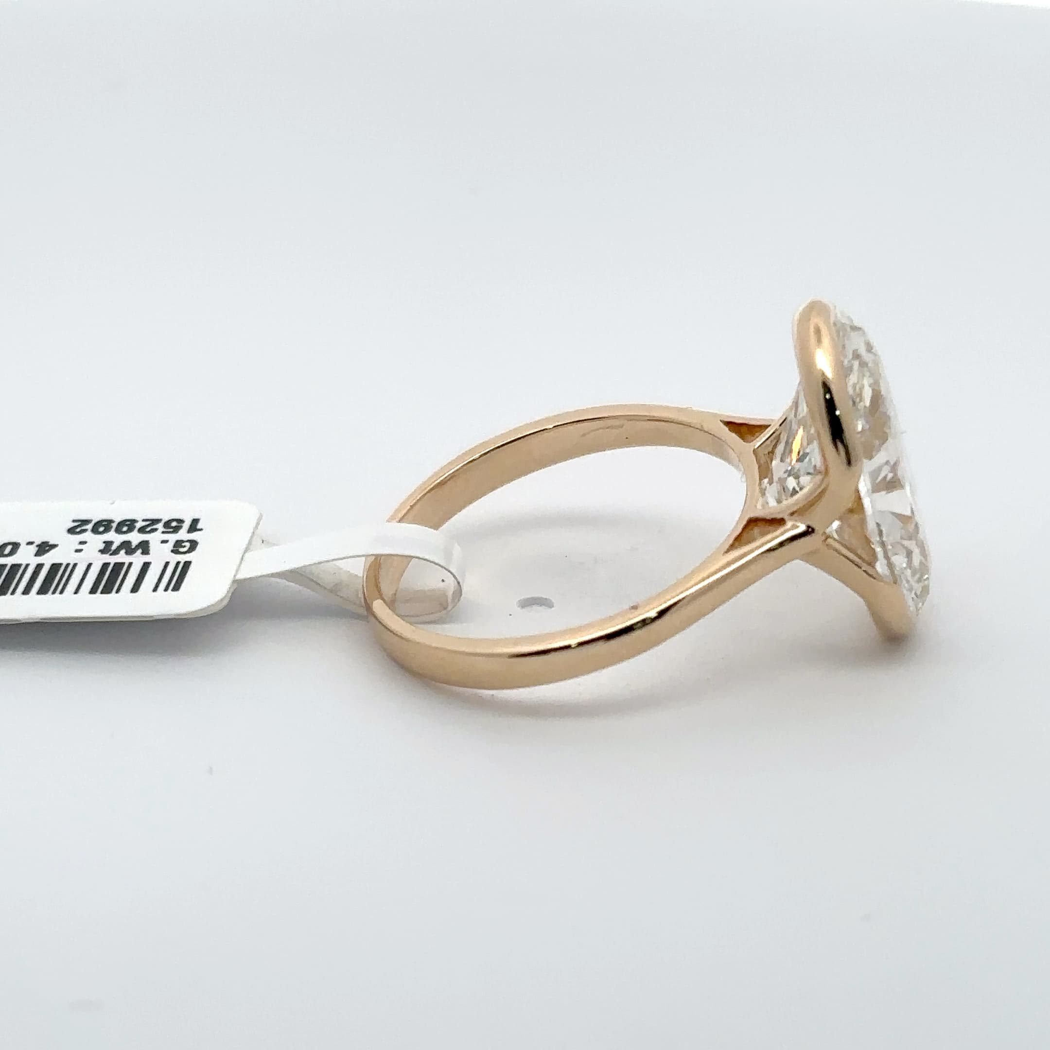 Rose Gold Solitaire Ring with Oval Cut Diamond 5