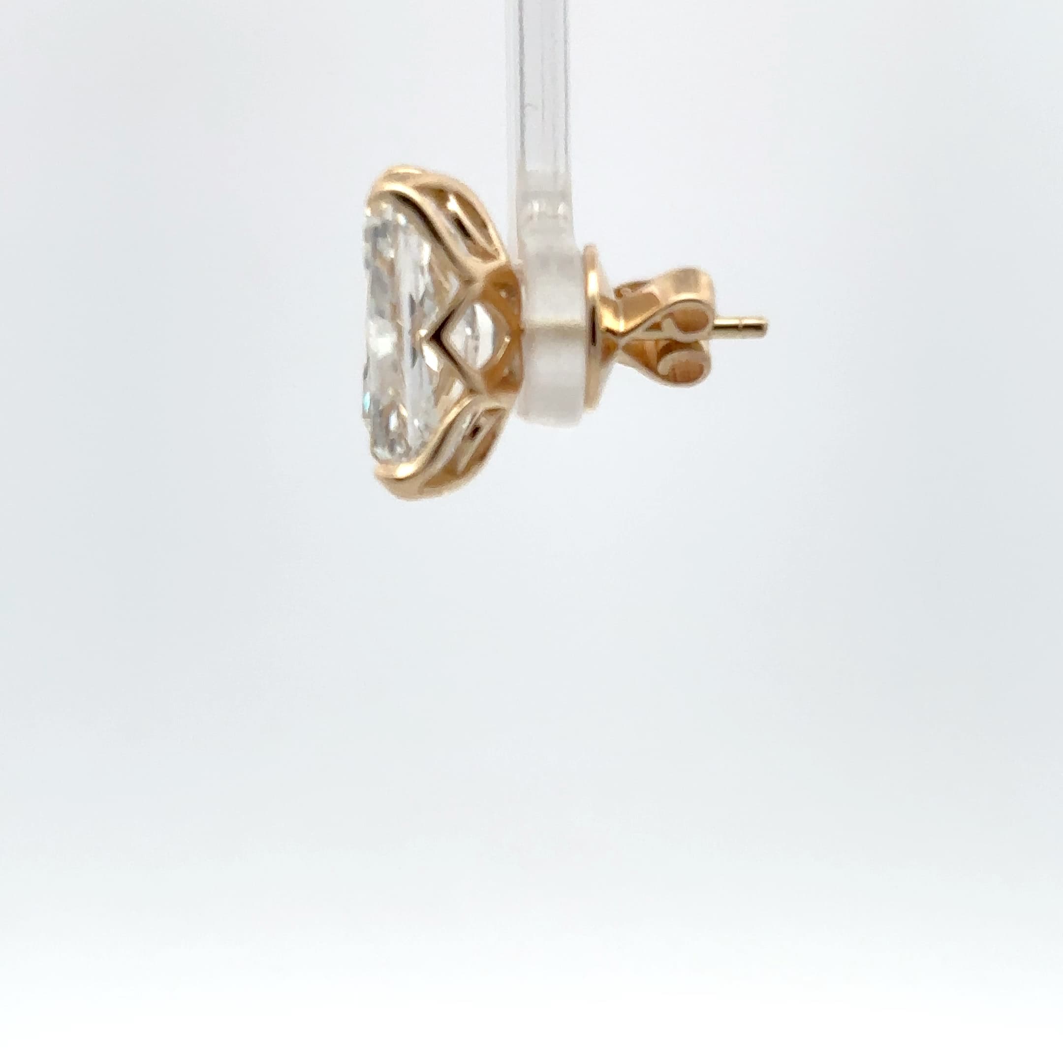 Cushion Cut Diamond Stud Earrings in Yellow Gold 2