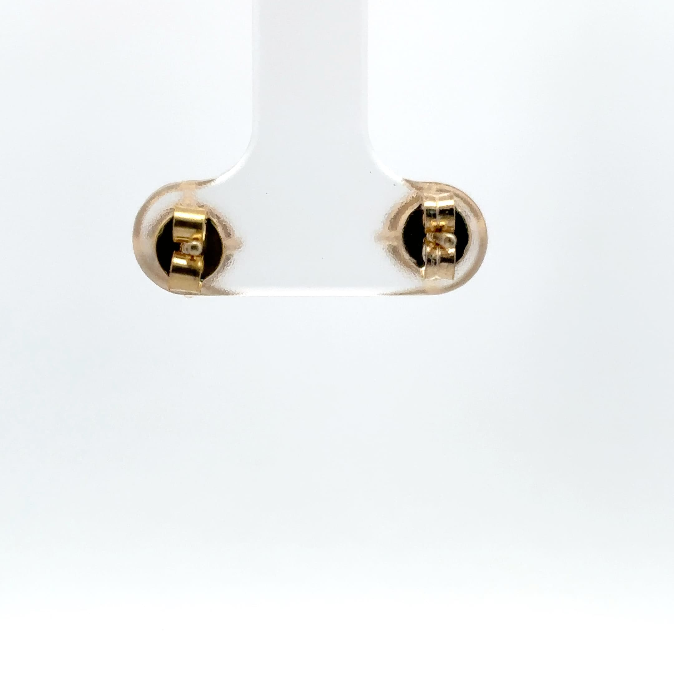 Yellow Gold Stud Earrings with Round Brilliant Diamonds 4
