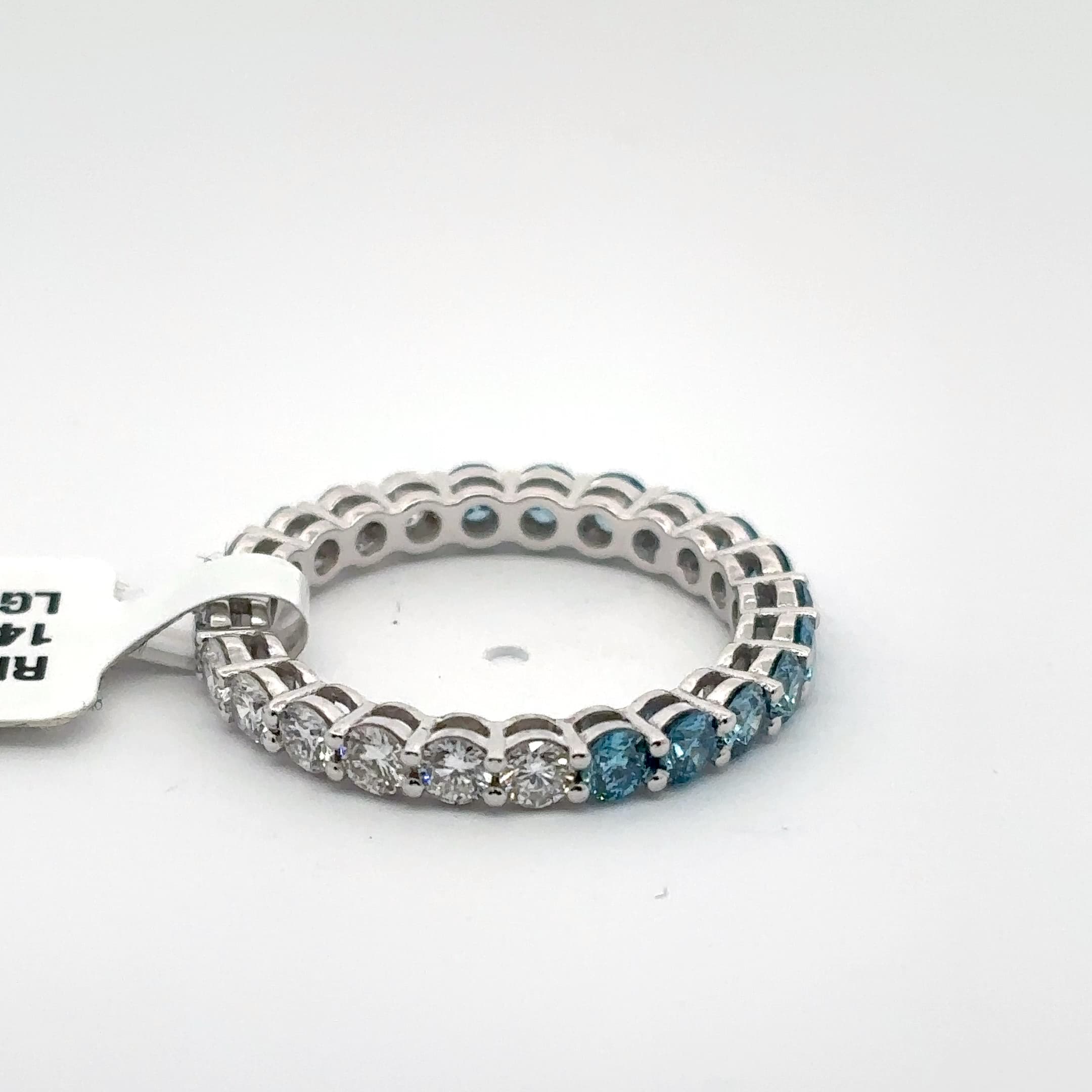 White Gold Eternity Ring with Round Blue Sapphires 5