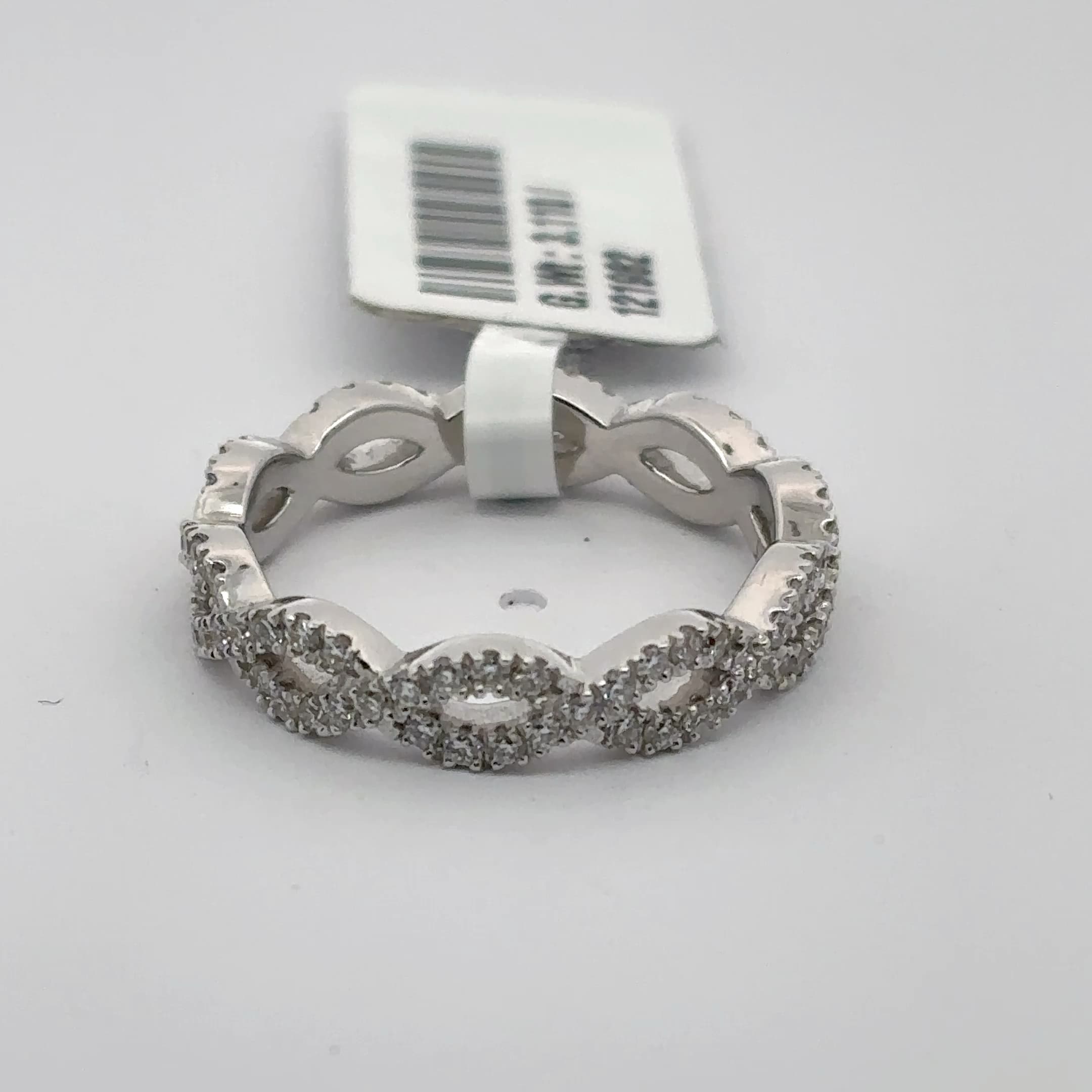 White Gold Over Silver Diamond Eternity Band Ring 2