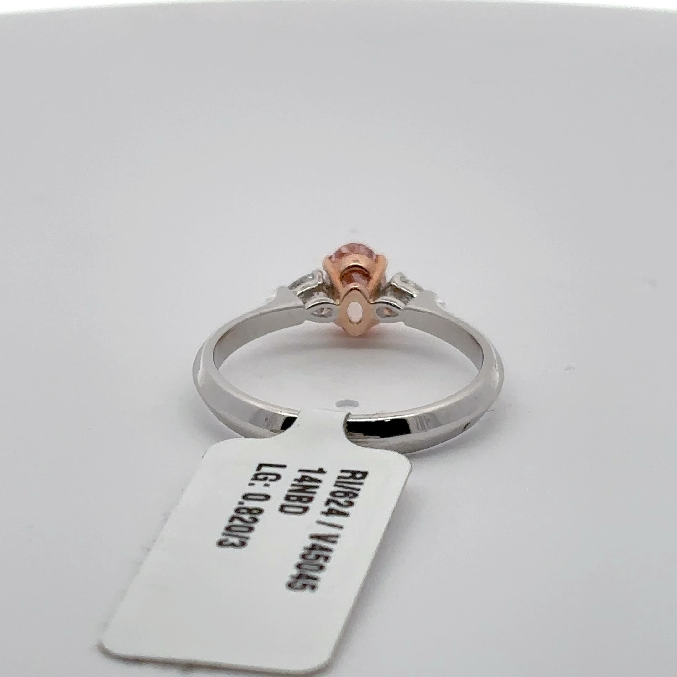 Rose Gold Ring with Oval Orange Diamond Accented by Diamonds 4