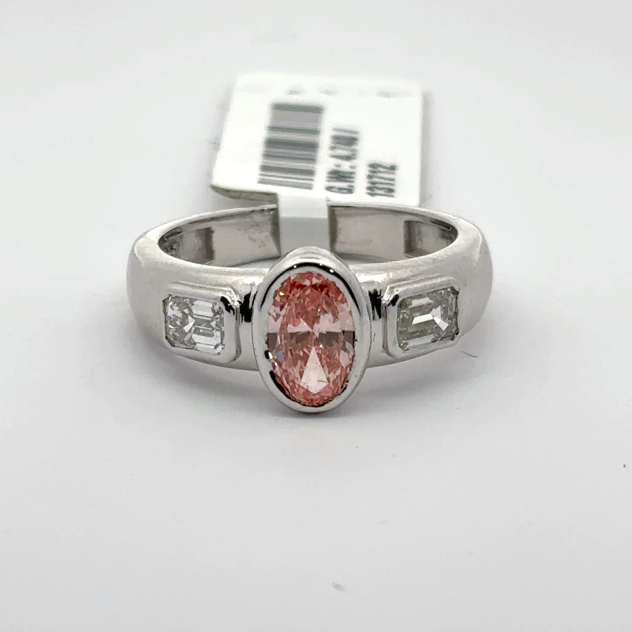 Multistone Ring with Oval Cut Diamond 2