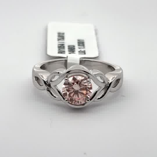 Fancy pink round solitiare ring