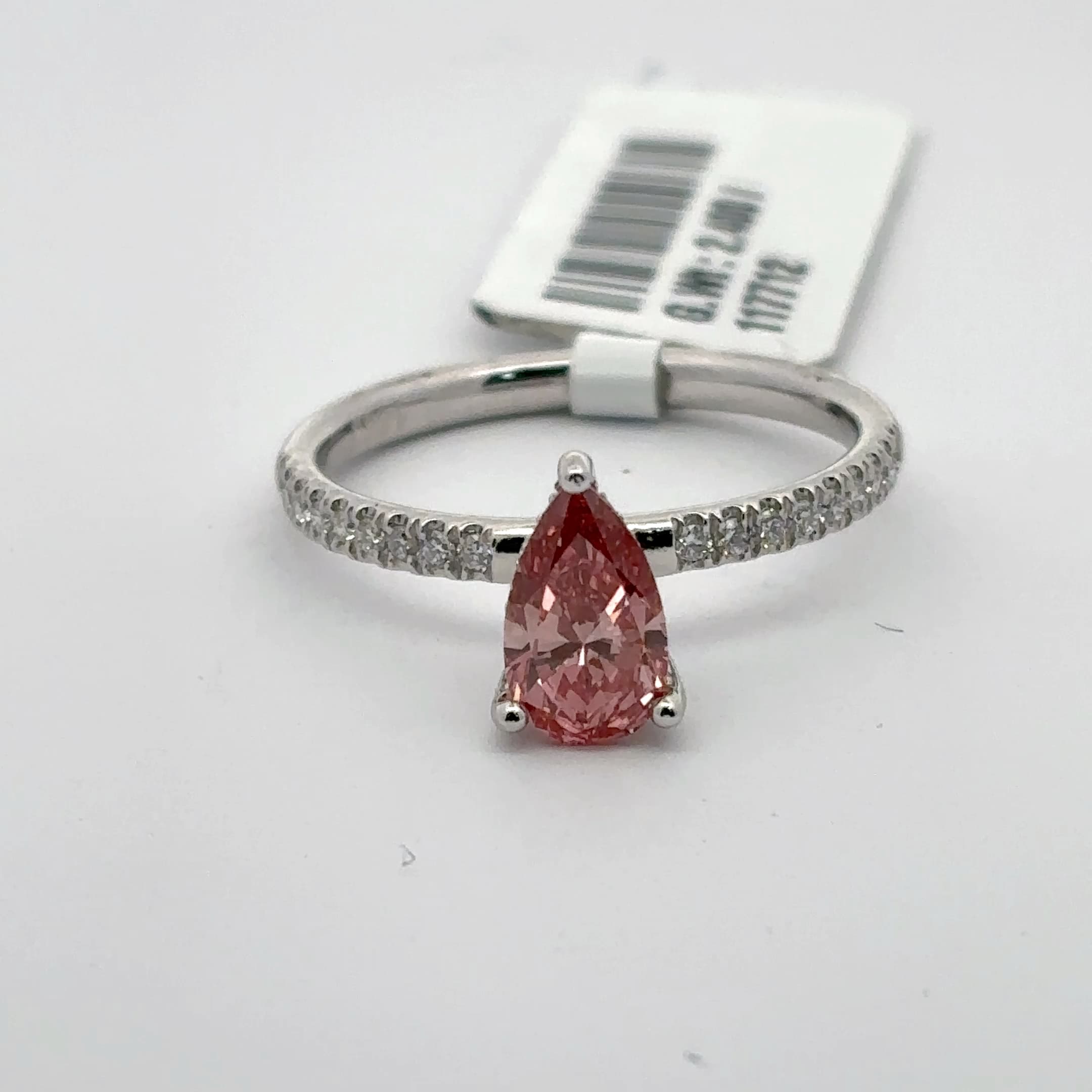 Multistone Ring with Pear Cut Red Diamond 2