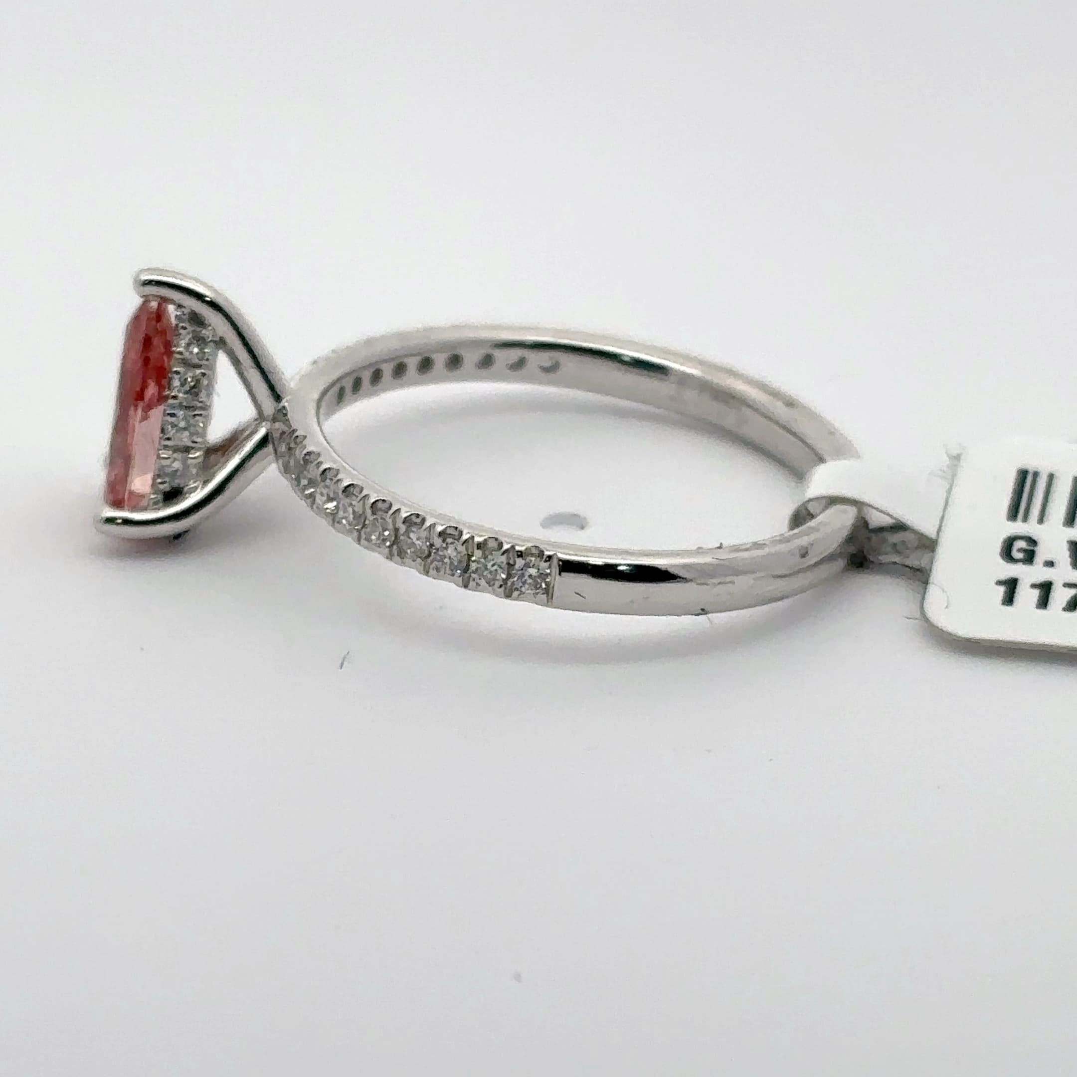 Multistone Ring with Pear Cut Red Diamond 3