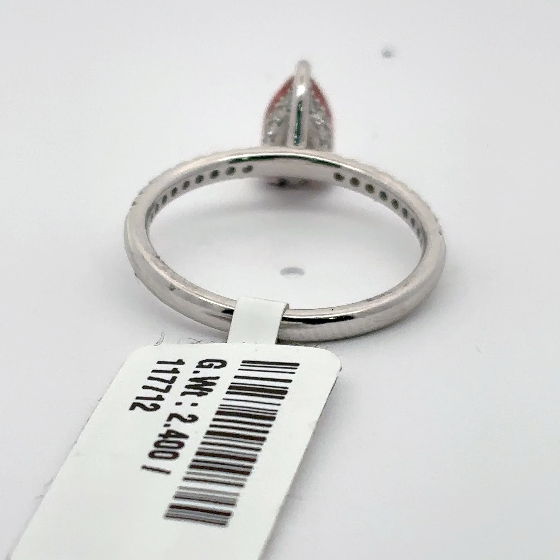 Multistone Ring with Pear Cut Red Diamond 4