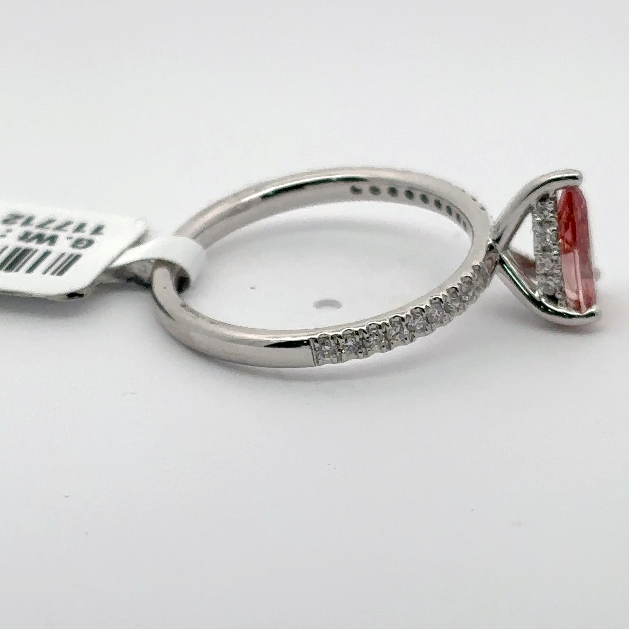 Multistone Ring with Pear Cut Red Diamond 5