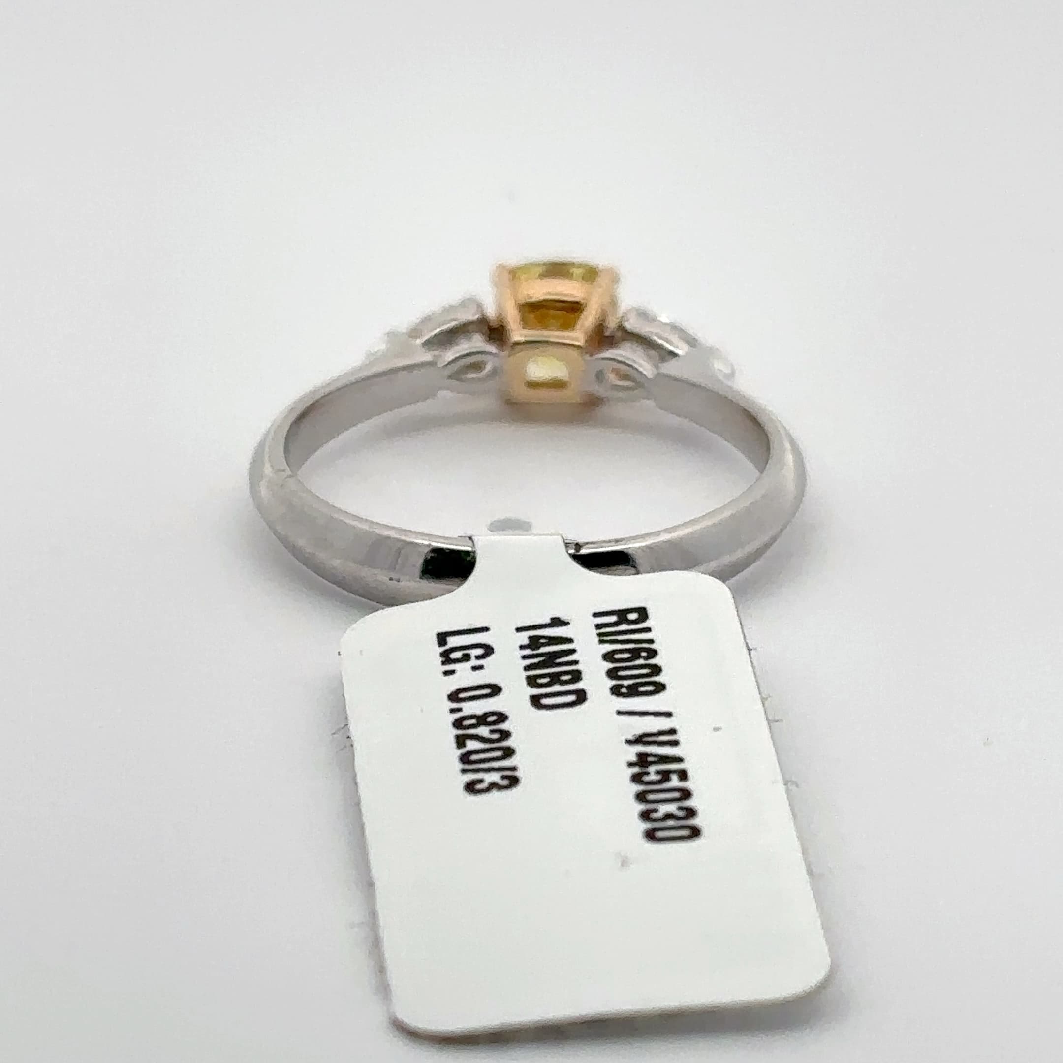 Fancy Yellow Cushion Cut Diamond Ring in White Gold 4