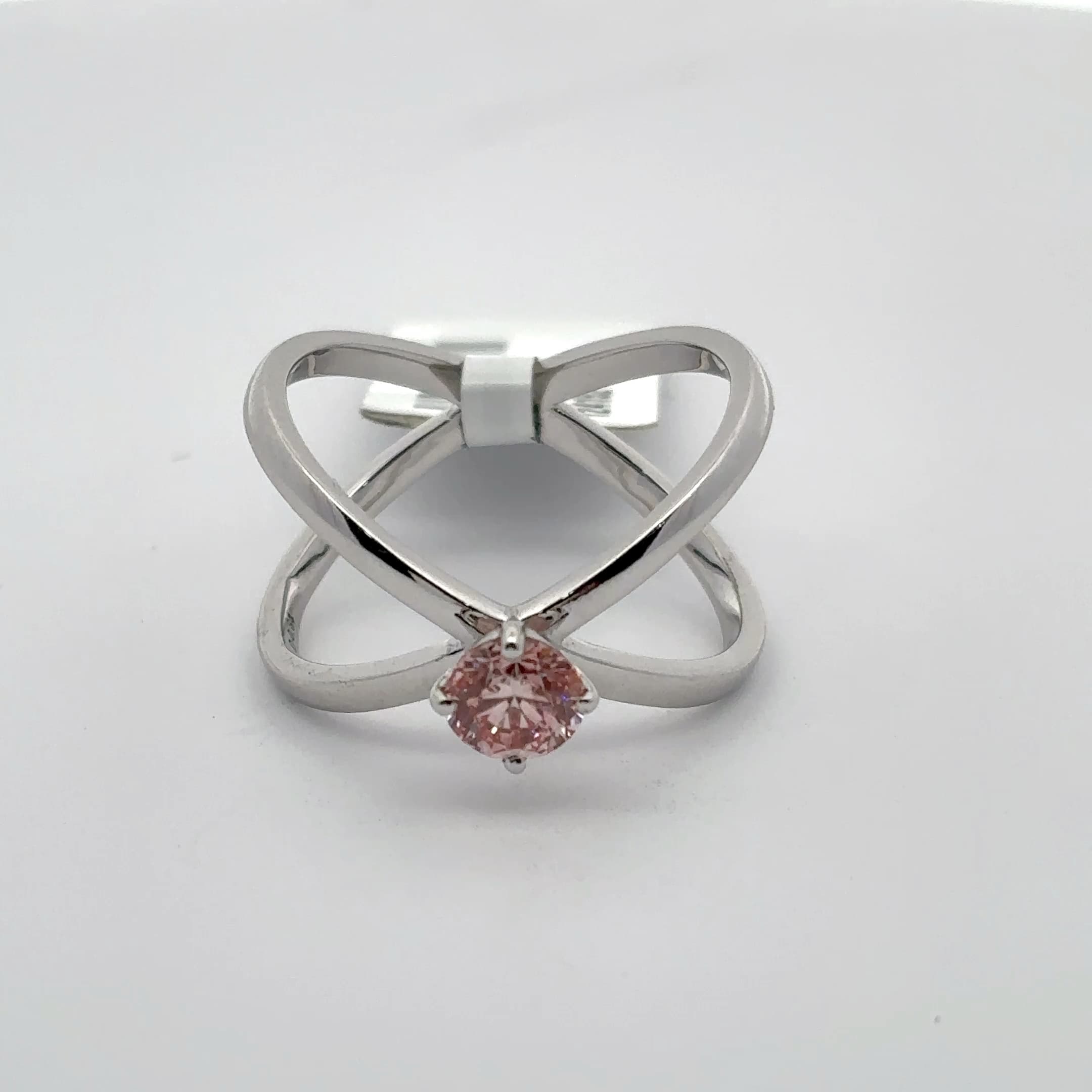 White Gold Plated Sterling Silver Multi-Stone Ring with Round Cut Quartz 2