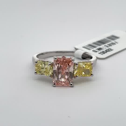Multistone Ring with Radiant Cut Diamonds