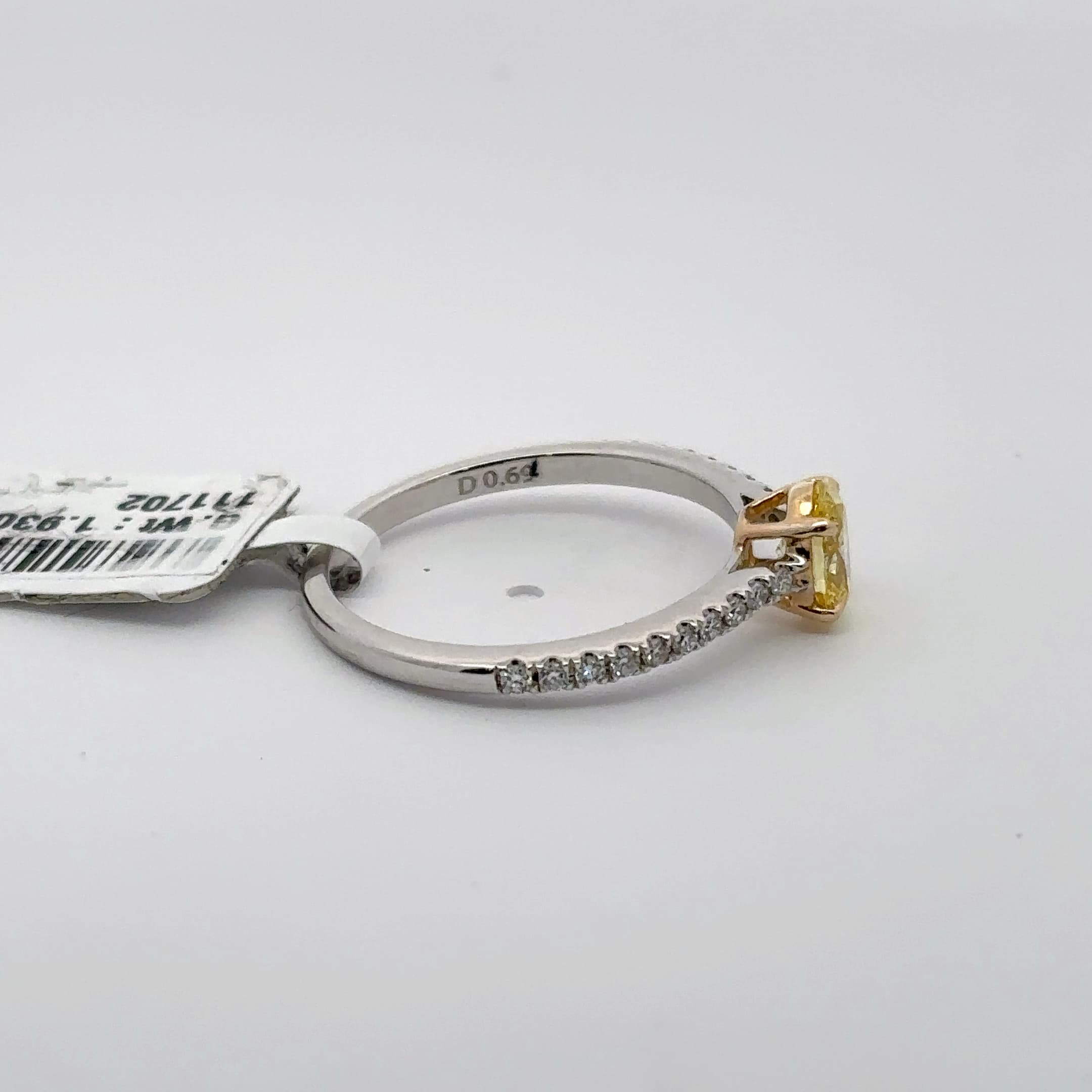 Fancy Yellow Oval Cut Diamond Ring in White Gold 5