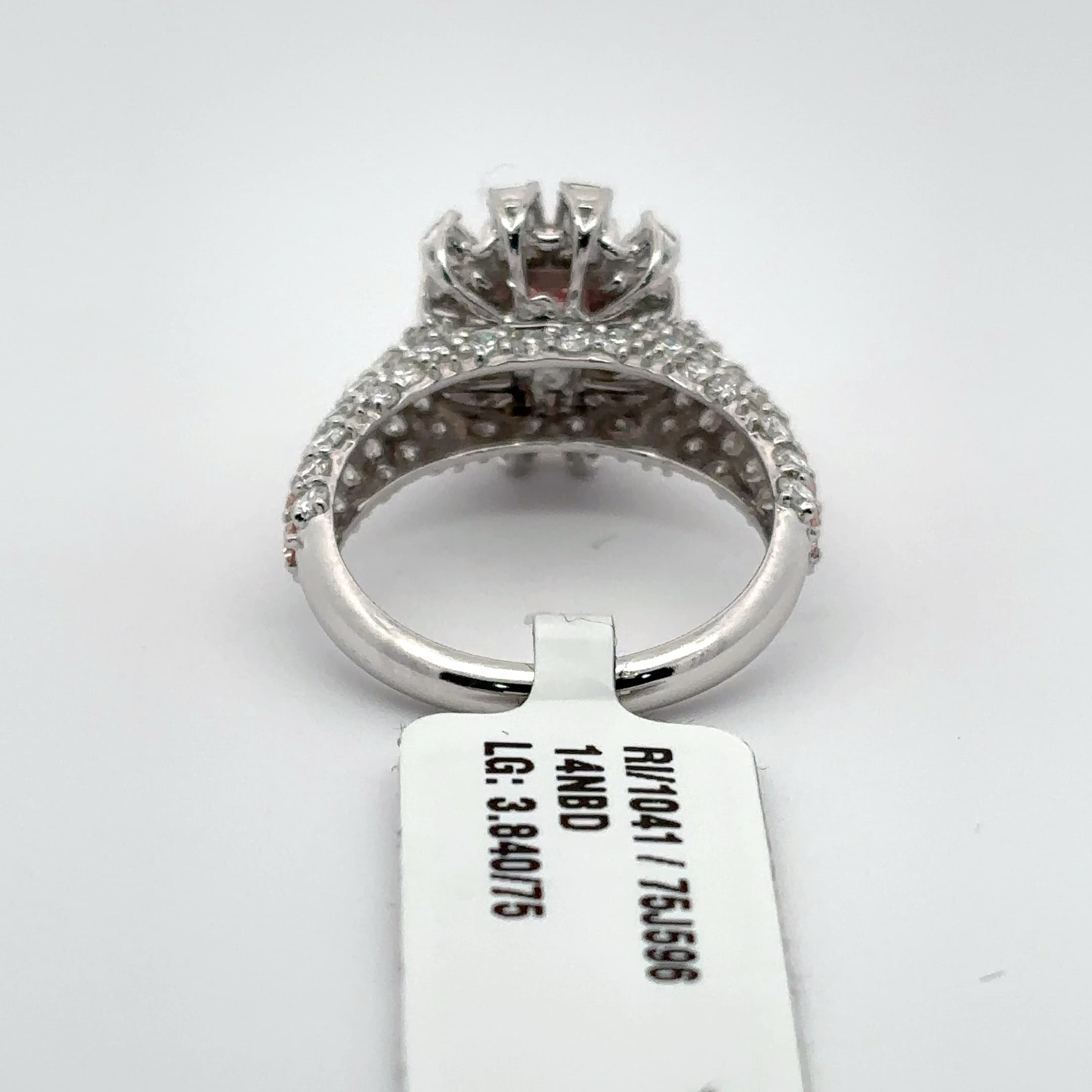 Multistone Ring with Emerald Cut Red Diamond 4