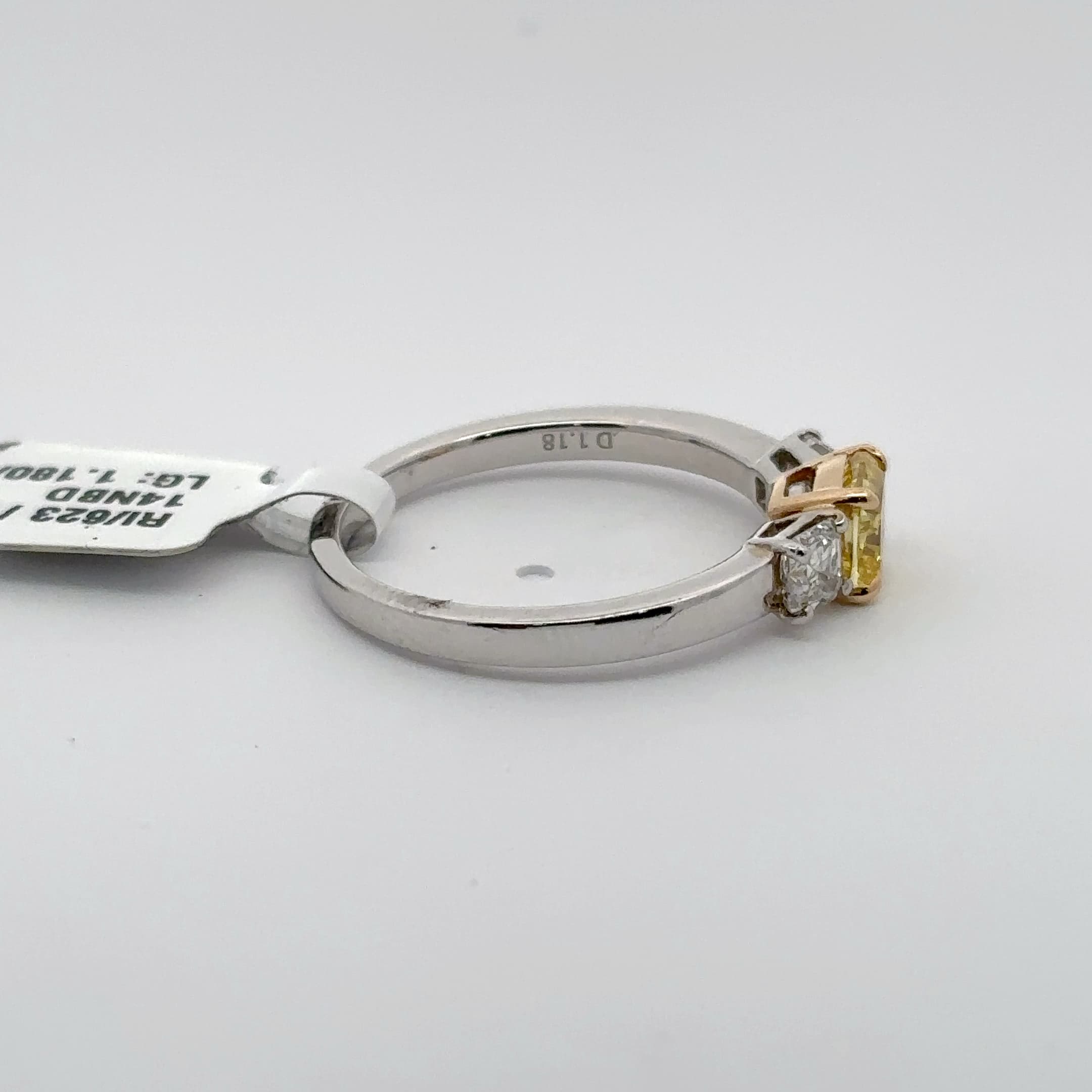 Cushion Cut Yellow Diamond Multistone Ring in White Gold 5
