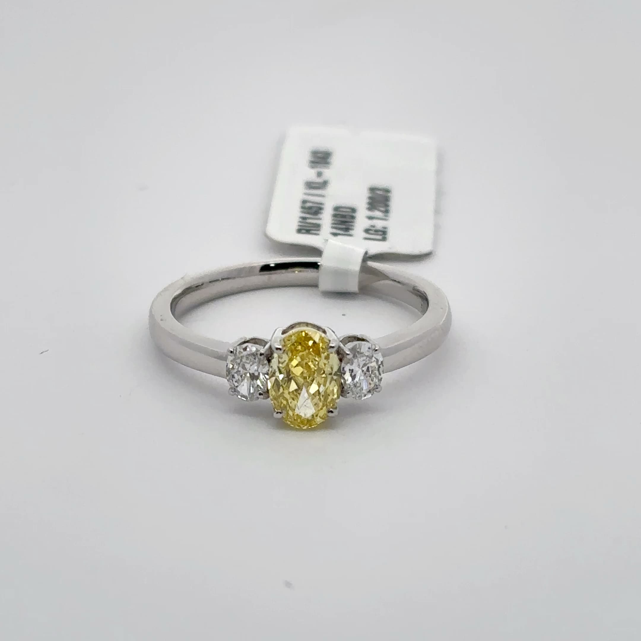 White Gold Ring with Oval Cut Diamond Center Stone 2