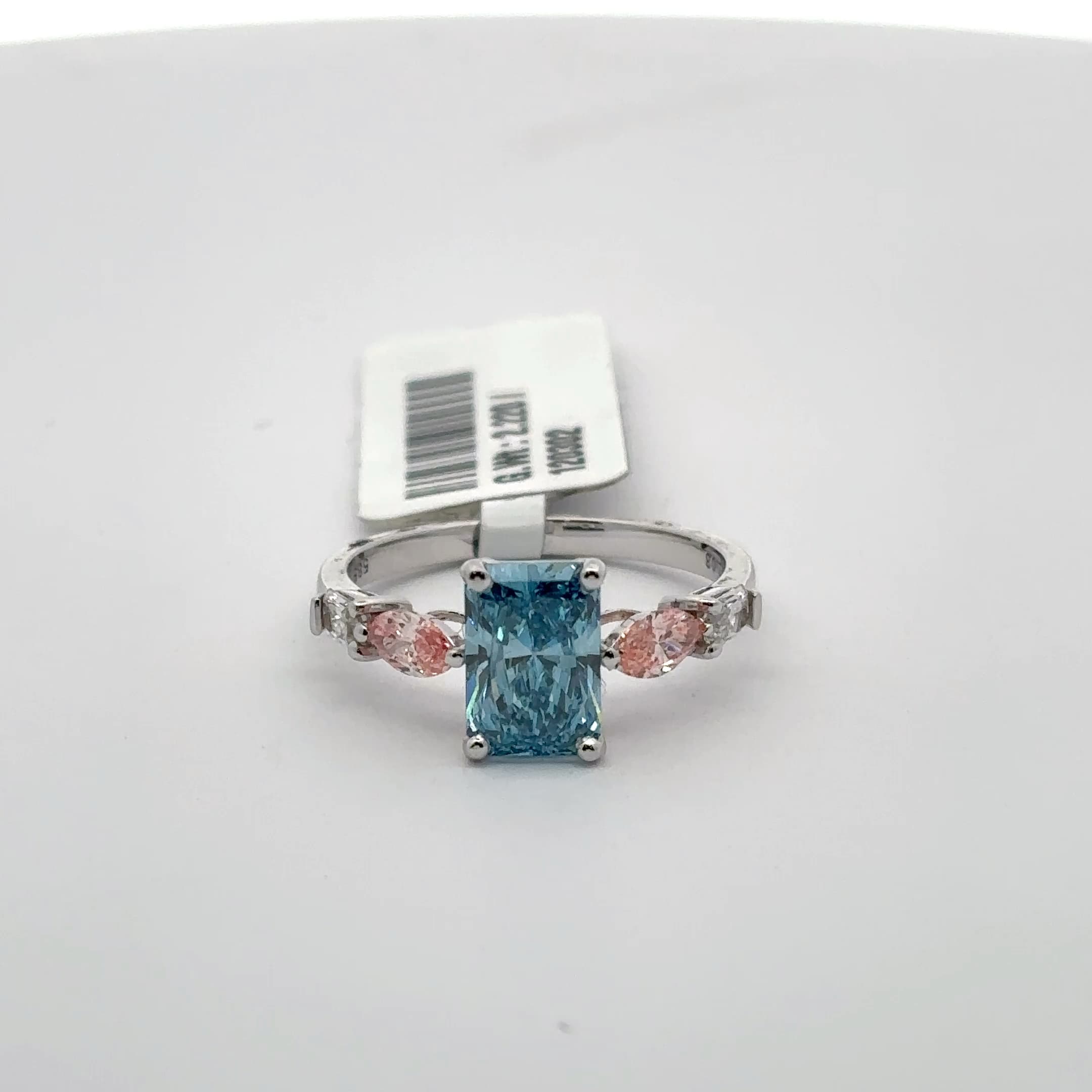 White Gold over Silver Aquamarine Multistone Ring 2