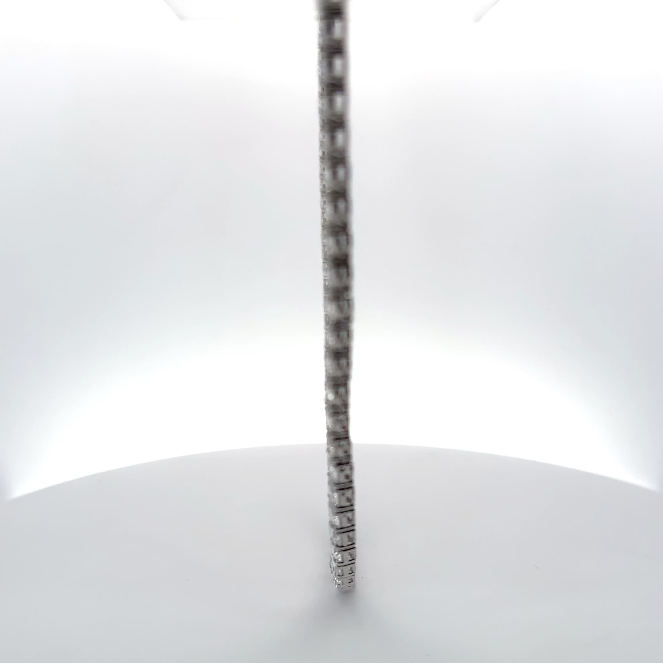 White Gold Diamond Round Brilliant Cut Tennis Necklace 3