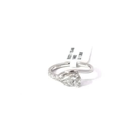 Pear-Cut Diamond Engagement Ring in White Gold